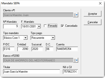Mandato bancario Mediator